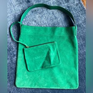 Gerard Darel Green Suede Lady Hobo Bag